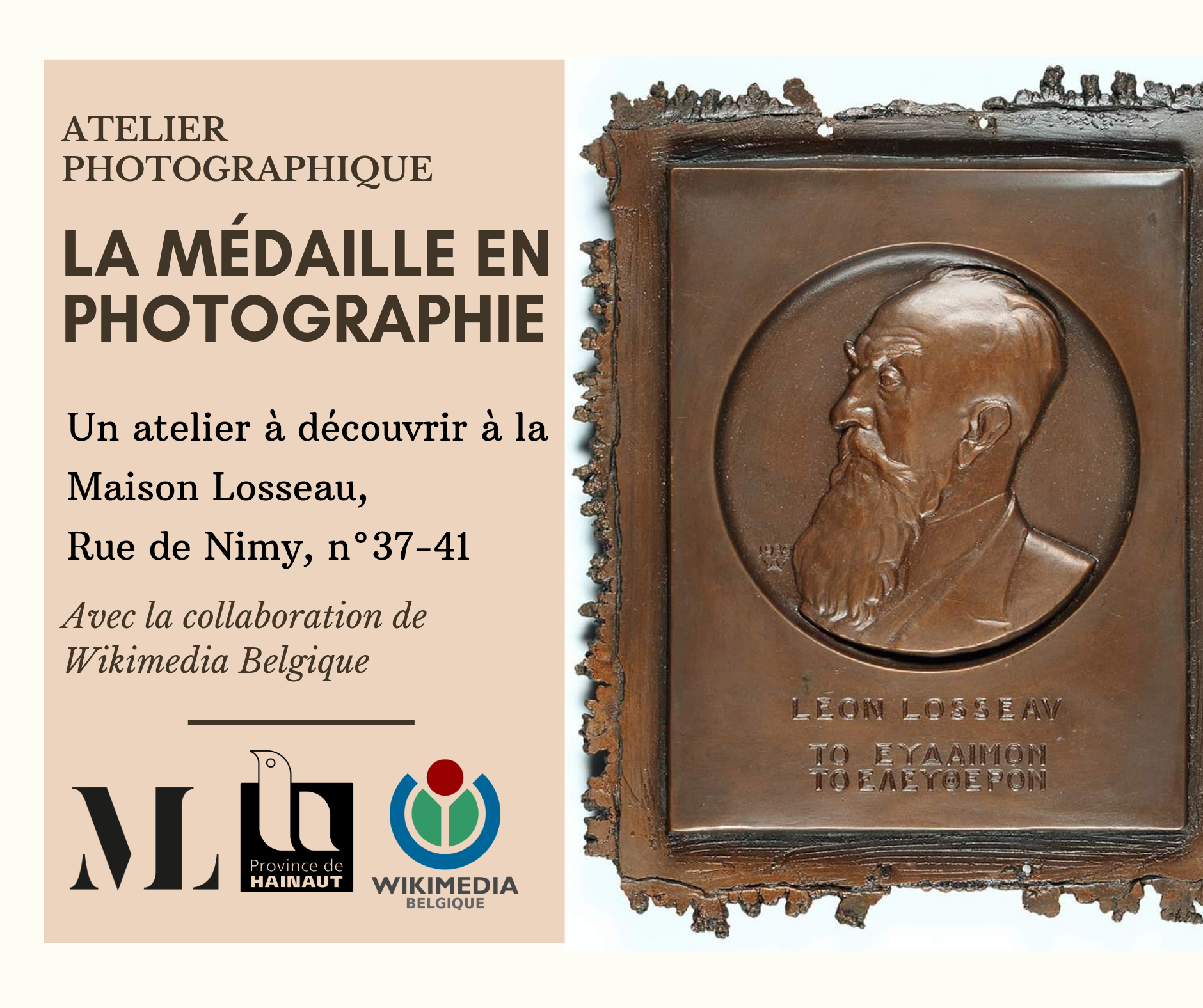 Visuel des ateliers photographiques Maison Losseau Wikimedia Belgium médaille