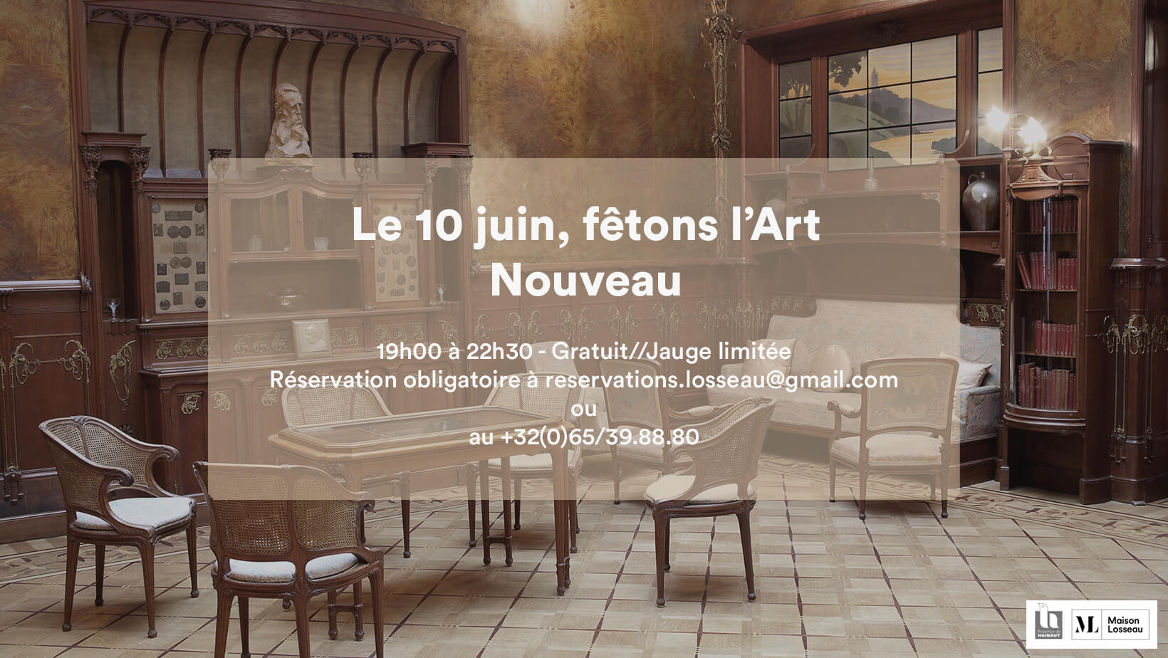 Visuel officiel de l'activité "Le 10 juin, fêtons l'Art Nouveau" de la Maison Losseau