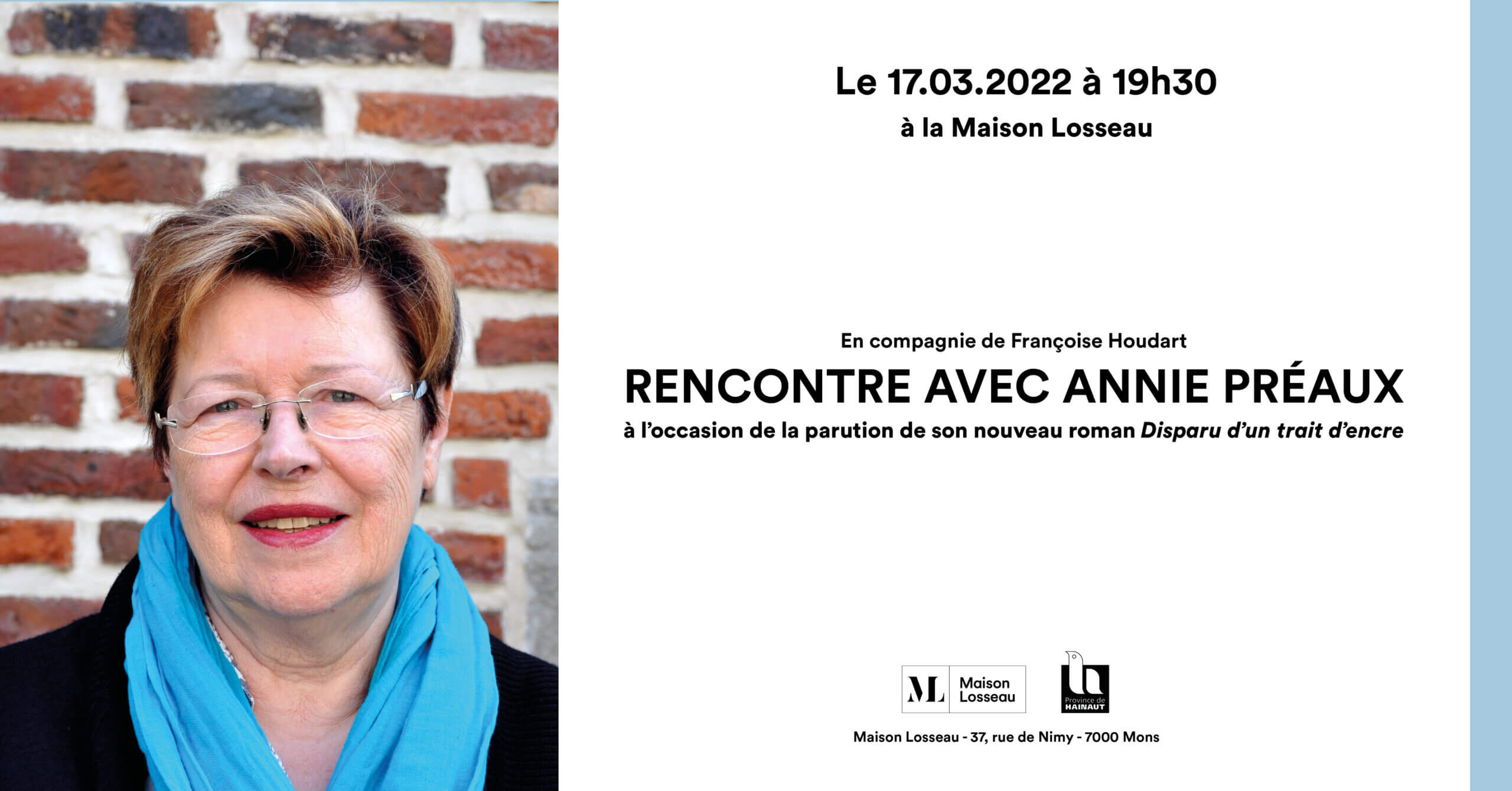 Annie Préaux, rencontre à la Maison Losseau - visuel officiel