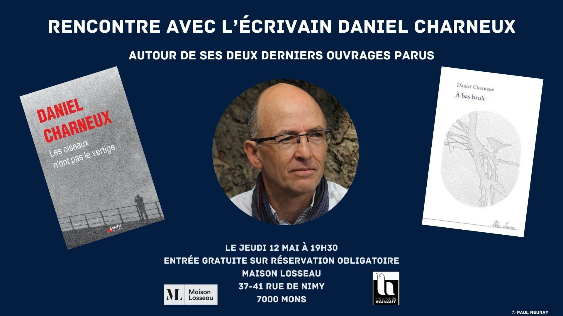 Visuel de la rencontre avec Daniel Charneux à la maison Losseau