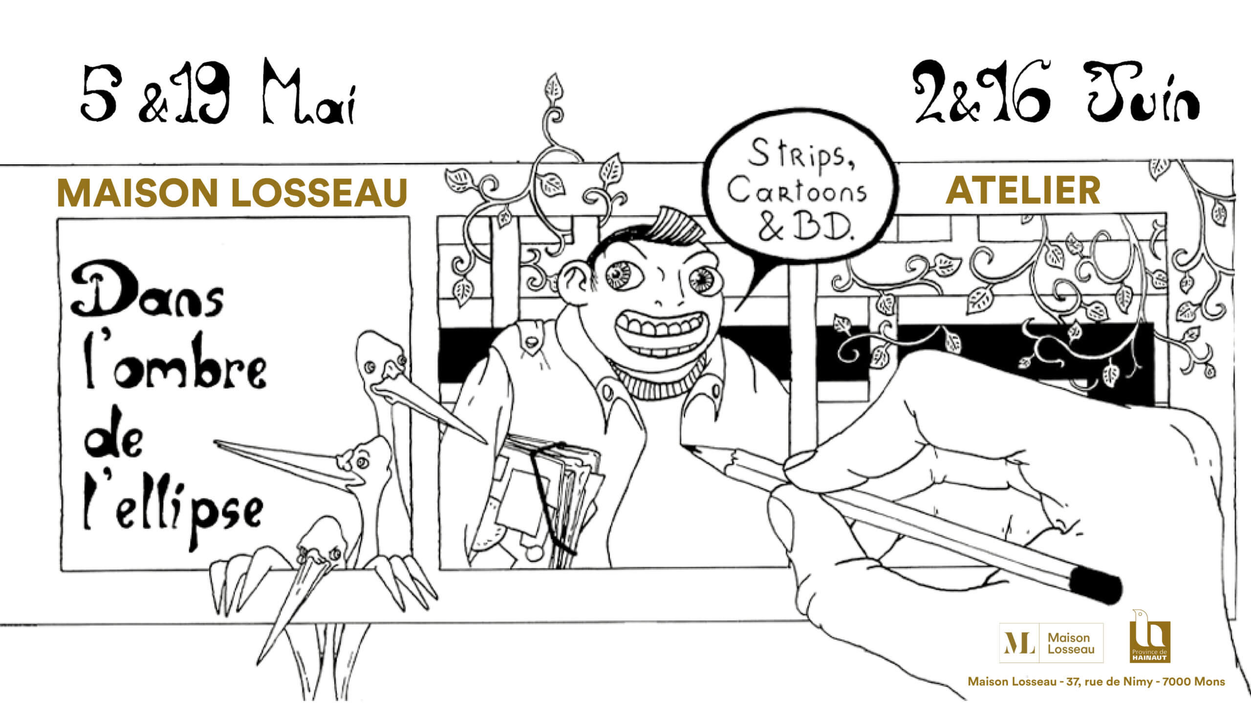 Visuel Ateliers BD Gib Lebon à la Maison Losseau